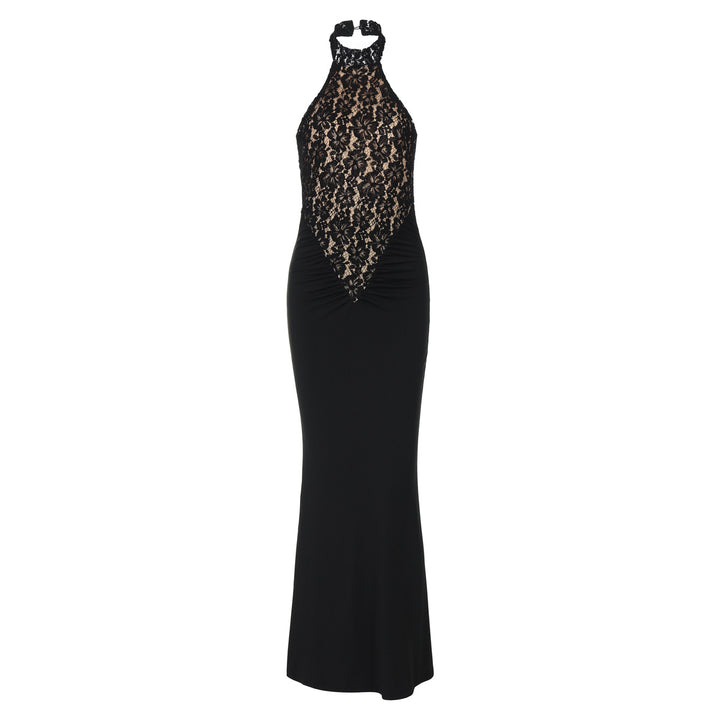 Damen Elegantes Abendkleid mit Spitzenoberteil Drune