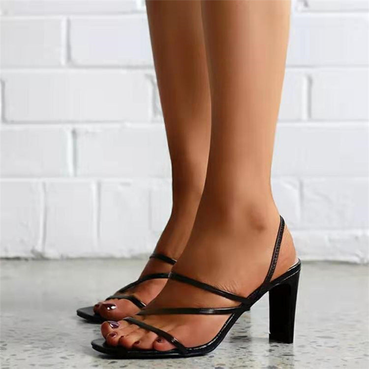 Damen elegante Absatzsandalen mit modischem Riemendesign Drune