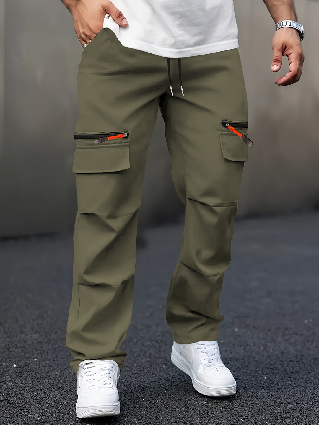 Herren Multifunktionale Cargo-Hose mit seitlichen Reißverschlüssen