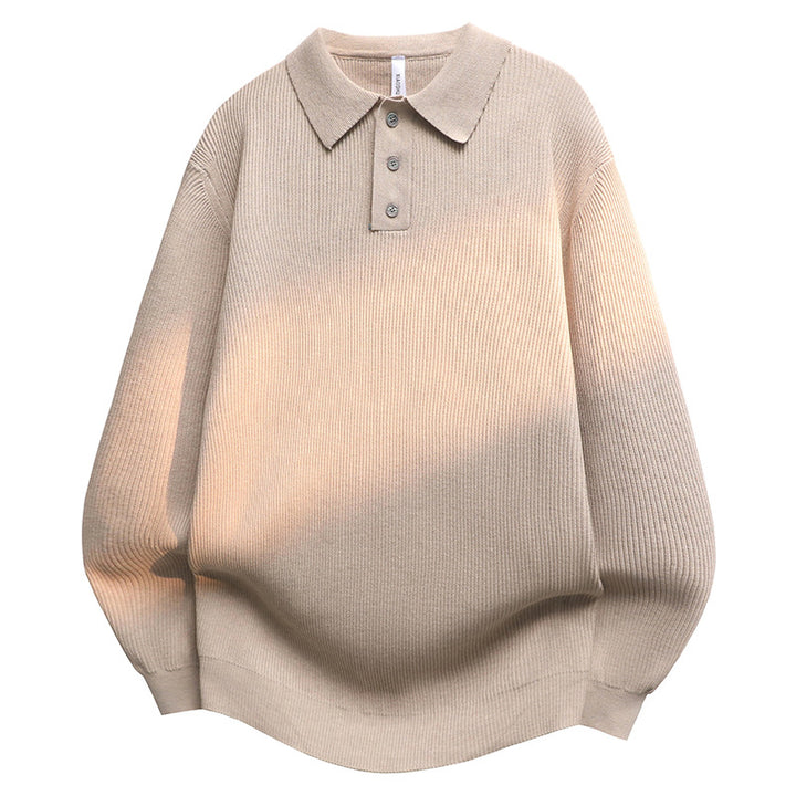 Herren Modisches Strickoberteil mit Knopfleiste Drune
