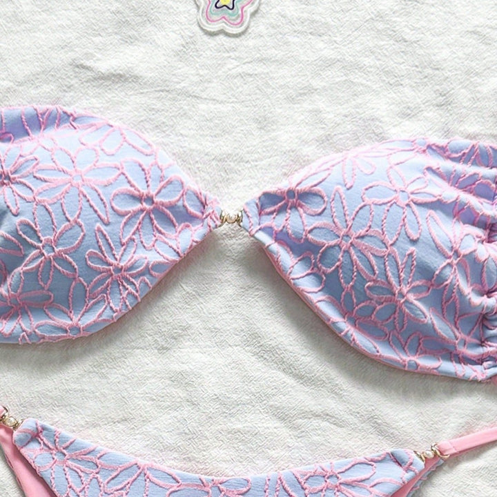 Damen attraktiver Blumenmuster-Bikini Drune