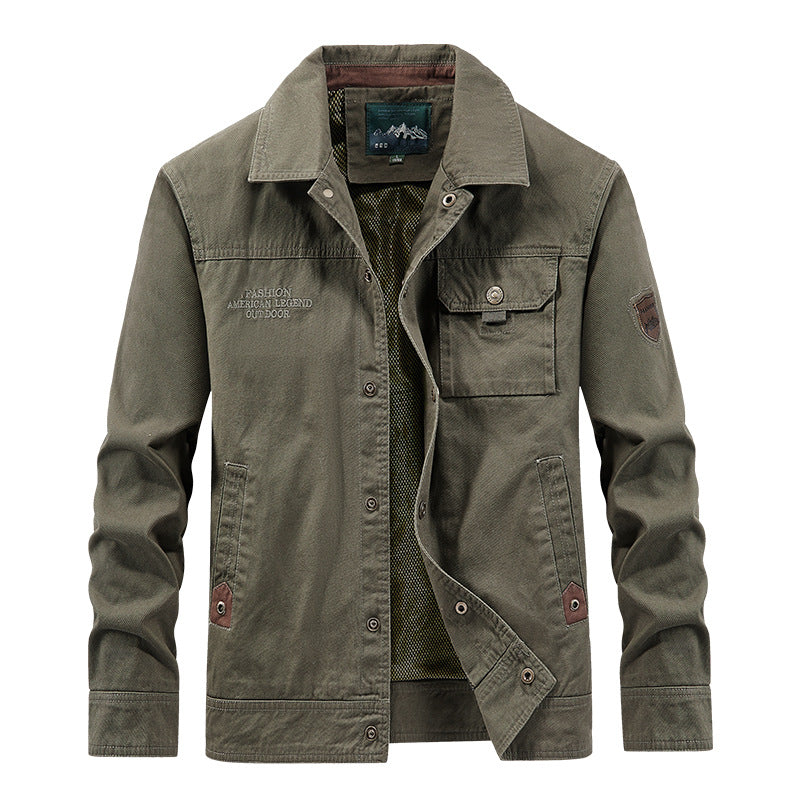 Herren nan leichte Canvas-Fieldjacke mit Brustklappe, atmungsaktivem Mesh-Innenfutter und mehreren Eingrifftaschen Drune