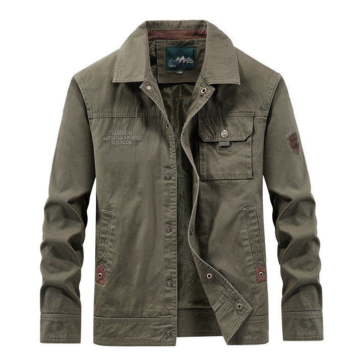 Herren nan leichte Canvas-Fieldjacke mit Brustklappe, atmungsaktivem Mesh-Innenfutter und mehreren Eingrifftaschen Drune