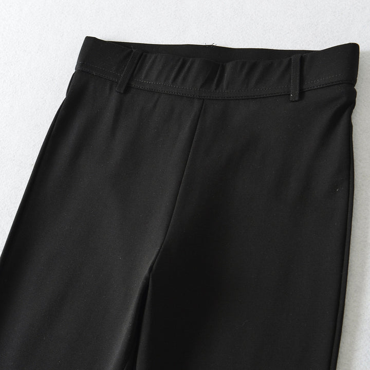 Damen Capri-Stretchhose mit hohem Bund, schmaler Silhouette und Bein-Schlitz Drune