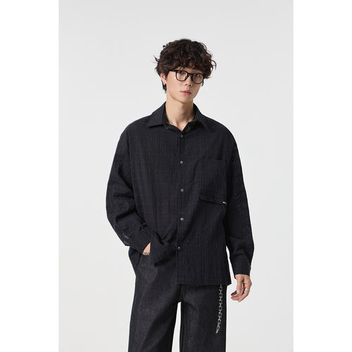 Herren Oversize Baumwoll-Leinen-Gauze-Hemd mit Brusttasche und Kentkragen Drune