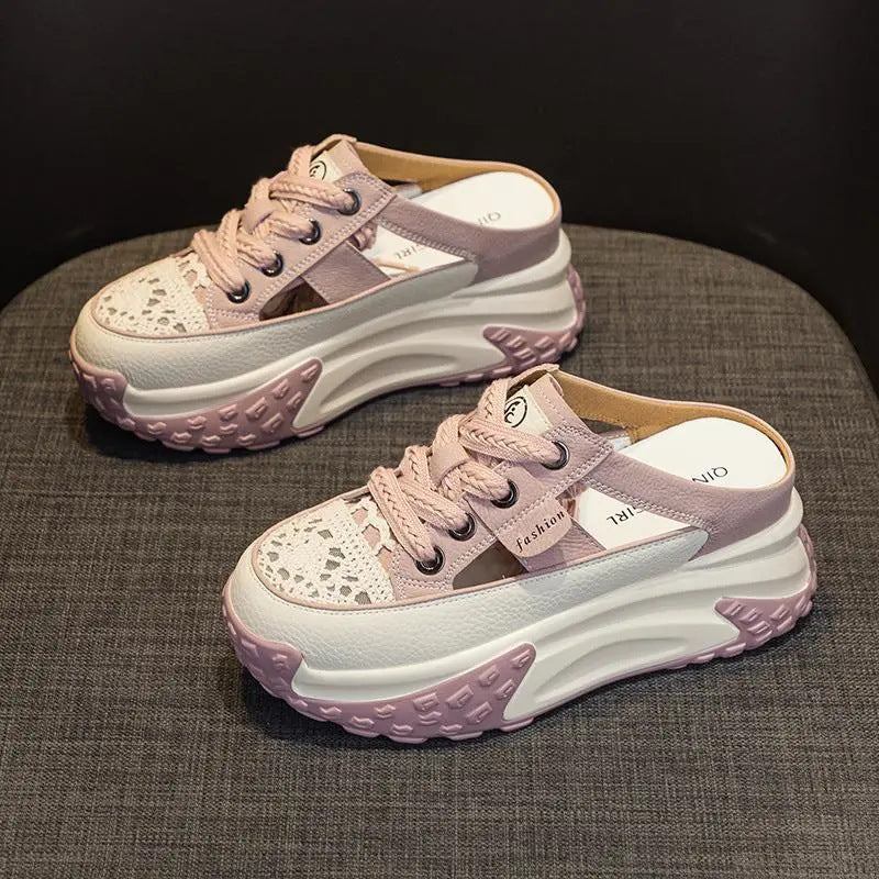 Damen Sportliche Sneaker mit offenen Fersen und rutschfester Sohle Drune