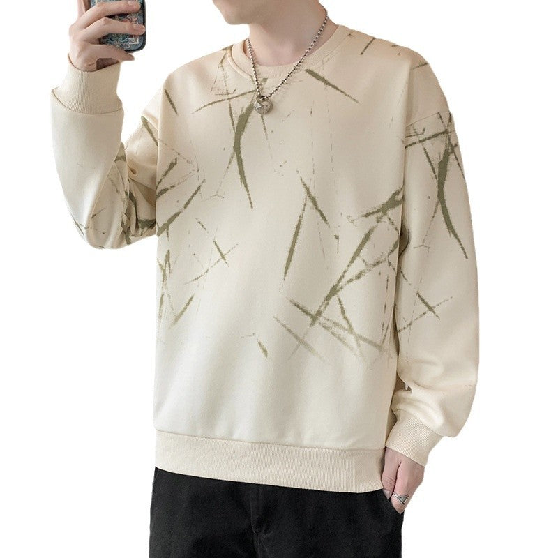 Herren Sweatshirt mit abstraktem Print, Rundhalsausschnitt und relaxed Fit Drune