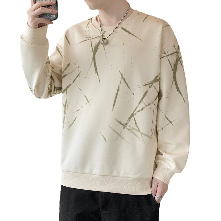 Herren Sweatshirt mit abstraktem Print, Rundhalsausschnitt und relaxed Fit Drune