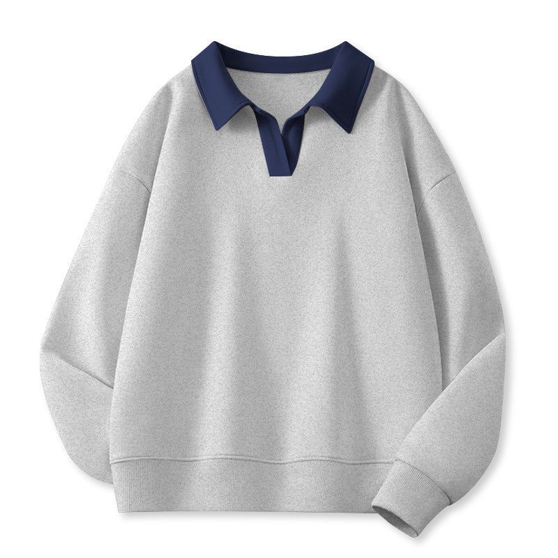 Damen Stilvolles V-Ausschnitt Fleece Pullover Sweatshirt Drune