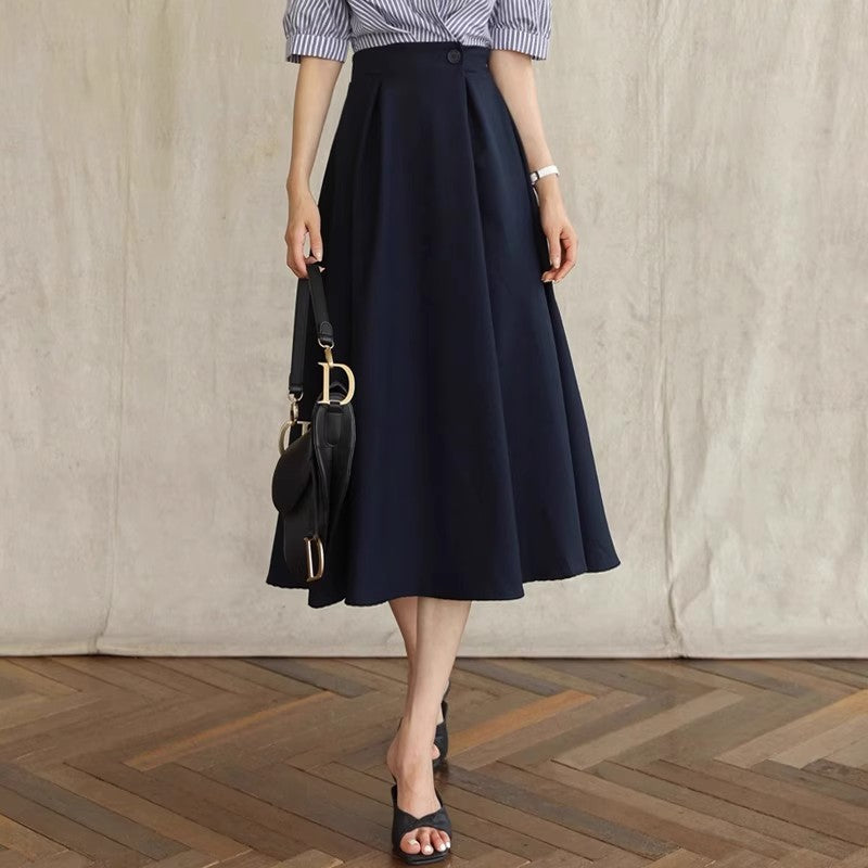 Damen Eleganter A-Linien Midi-Rock Drune