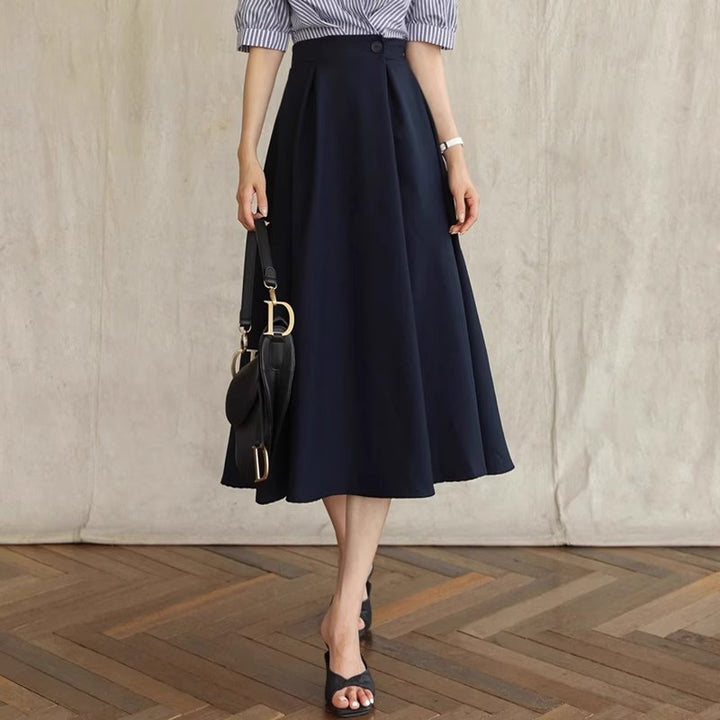 Damen Eleganter A-Linien Midi-Rock Drune