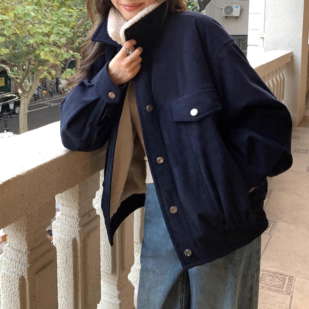 Damen Übergangsjacke mit Kunstfellkragen Drune