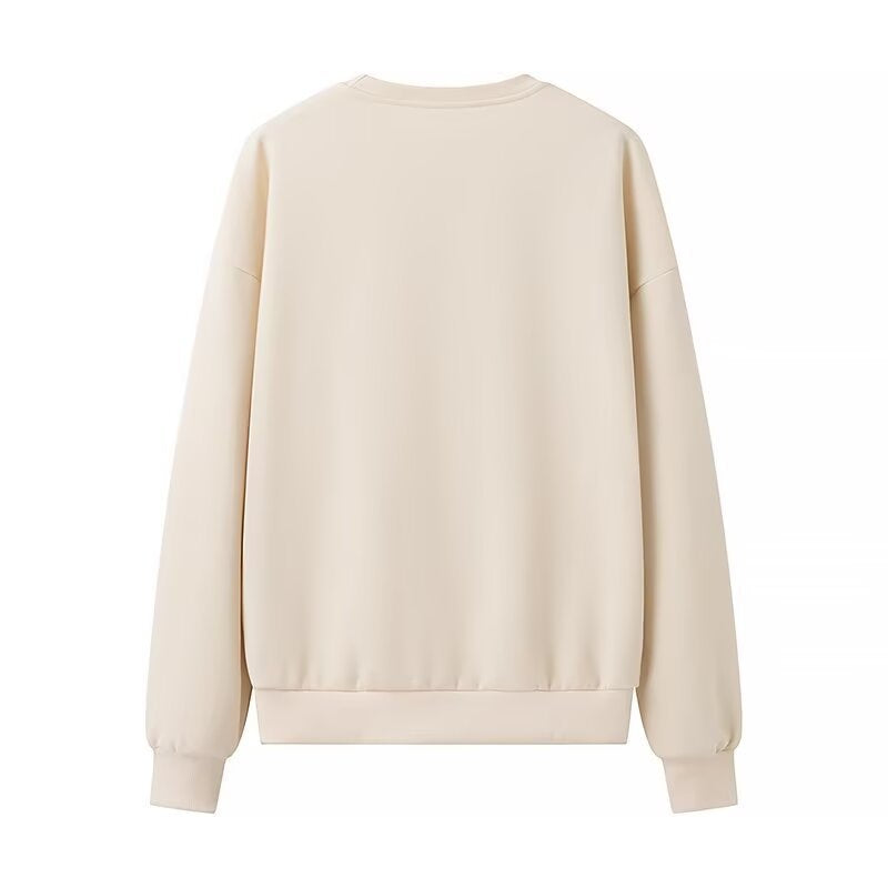 Damen Oversize-Sweatshirt mit dekorativer Schleifenapplikation Drune
