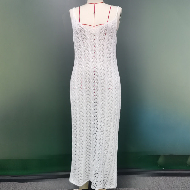 Damen eleganter und transparenter Häkel-Strandüberwurf Drune