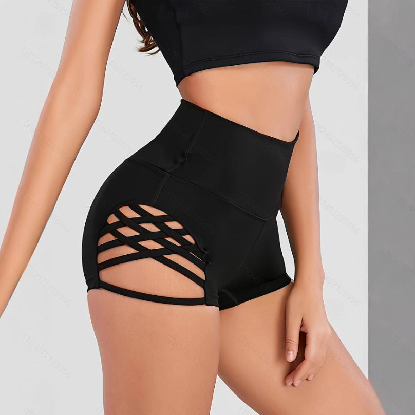 Damen hochgeschnittene Pole-Dance Hotpants mit Mesh