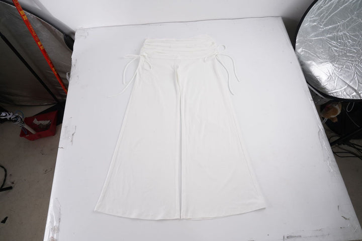 Damen Palazzo-Loungehose mit Raffung-Umschlagbund und Komfortstretch Drune