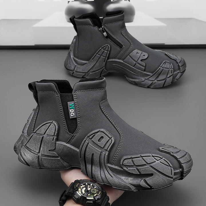 Herren robuste technische Chelsea-Boots mit neoprenartigem Schaft, seitlichem Reißverschluss und profiliertem Offroad-Laufsohle Drune