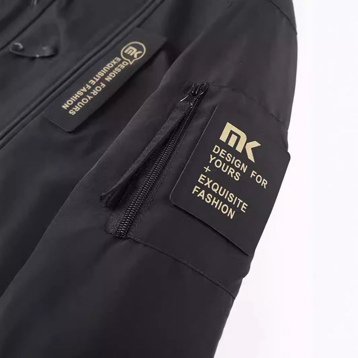 Herren Kapuzen-Fieldjacke mit Camouflage-Netzfutter und wasserabweisender Utility-Außenlage Drune