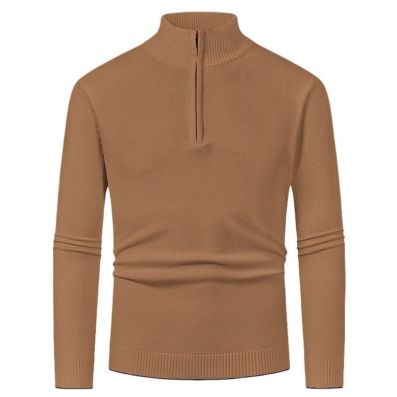 Herren eleganter Rollkragenpullover mit durchgehendem Reißverschluss Drune