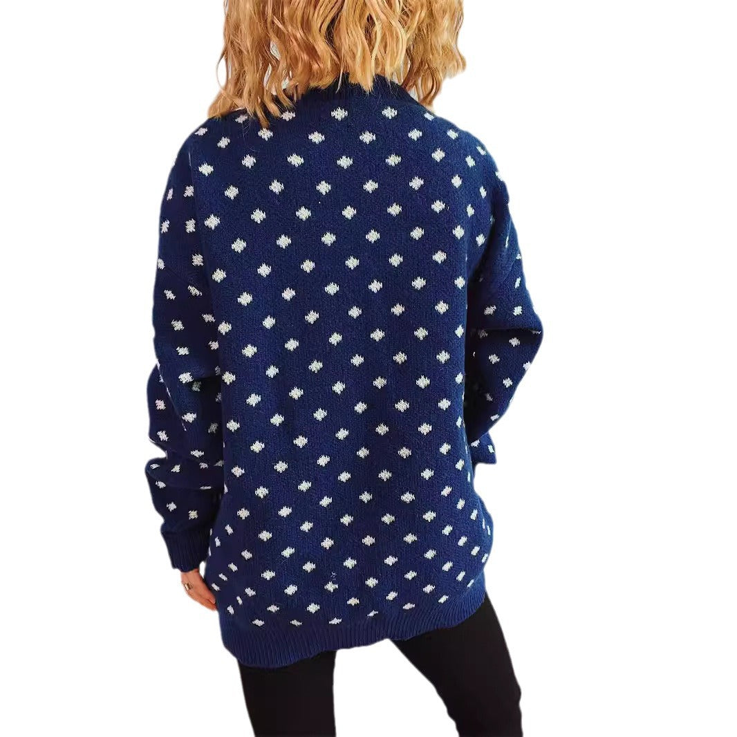 Damen Strickpullover mit festlichem Weihnachtsdesign und lockerer Passform Drune
