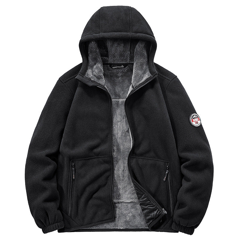 Herren Fleecejacke mit Kapuze Drune