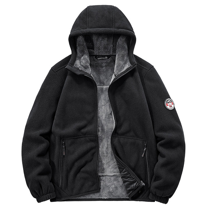Herren Fleecejacke mit Kapuze Drune