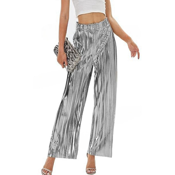 Damen Elegante Plisseehose mit elastischem Bund Drune