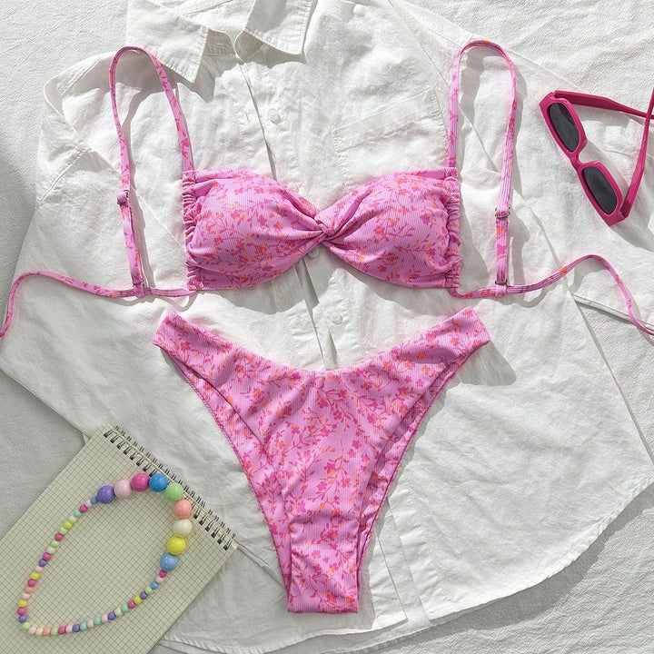 Damen Bügel-Bikini mit blühendem Design Drune