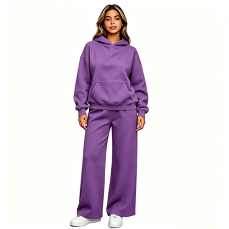 Damen Lässiger Kapuzenpullover mit weiten Hosen Drune