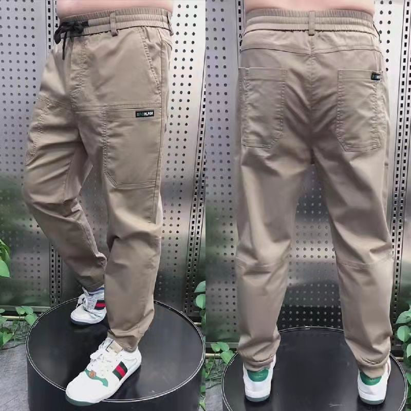 Herren nan sportive Cargojoggerhose mit elastischem Bund, Kordelzug und konischem Beinabschluss Drune