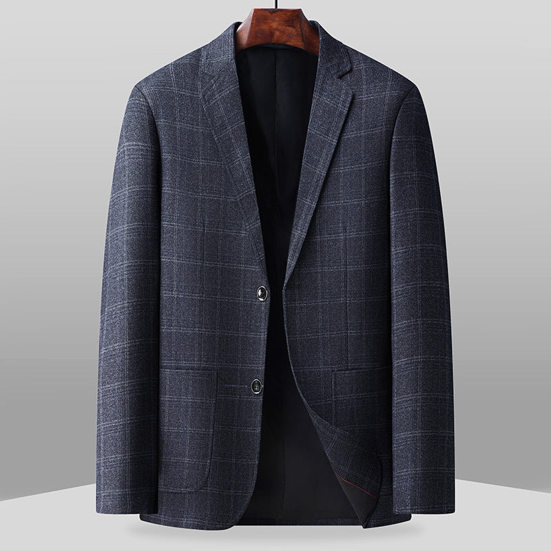 Herren Kariertes Sakko im Casual-Blazer-Stil mit dezenter Struktur Drune
