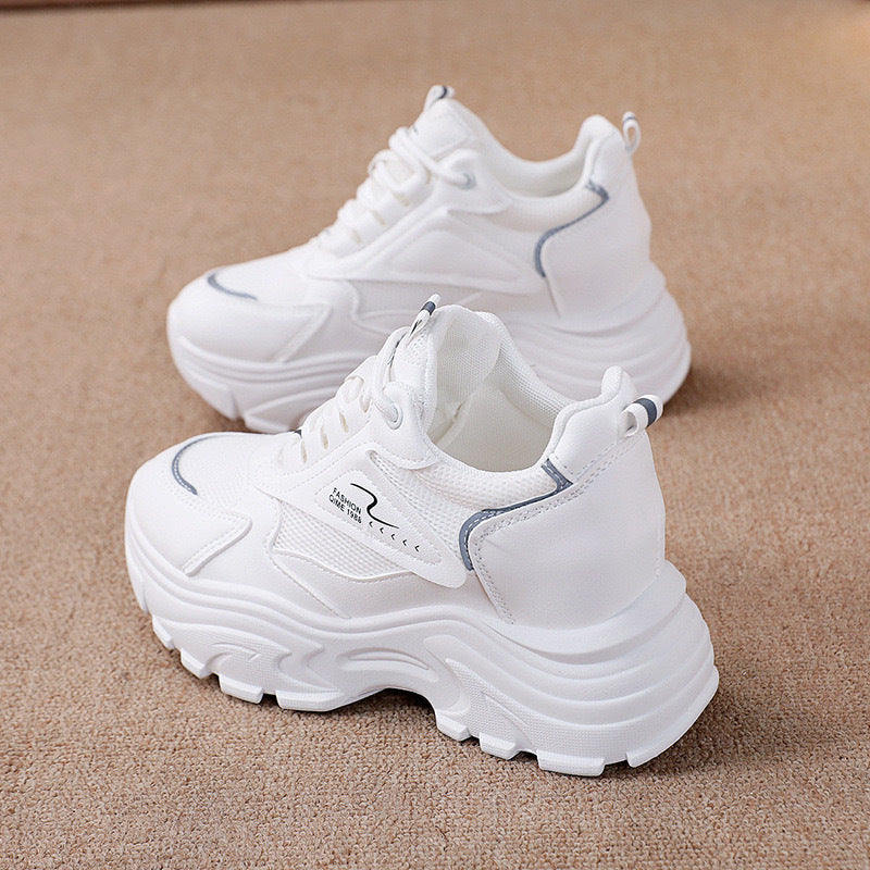 Damen Chunky Sneakers mit atmungsaktiver Oberflächenstruktur und dämpfendem Komfort Drune