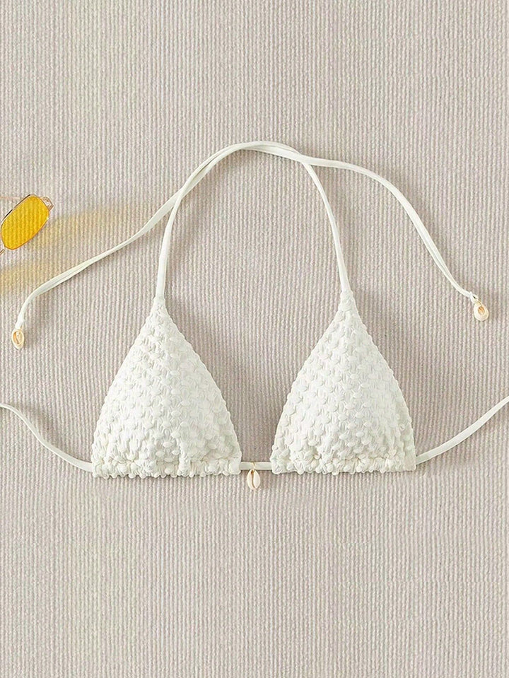 Damen Triangel-Bikinioberteil mit strukturierter Textur Drune