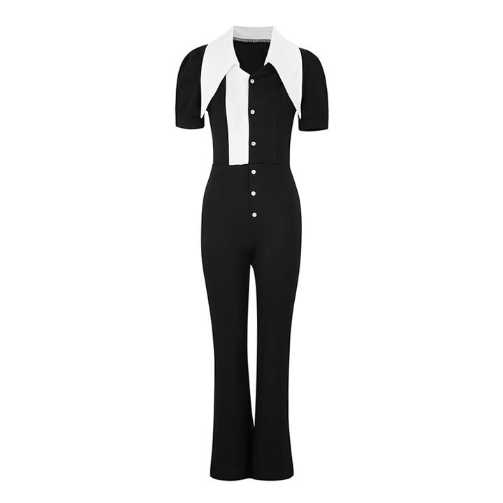 Damen Jumpsuit mit eleganter Kragenpartie und figurbetontem Schnitt Drune