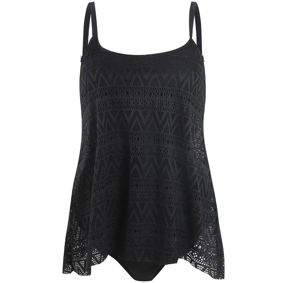 Damen elegantes Strandtop mit modischem Lochmuster Drune
