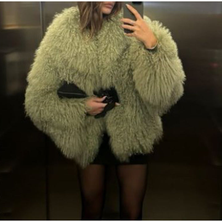 Damen Kuschelige Teddyjacke im oversized Schnitt mit voluminösen Ärmeln Drune