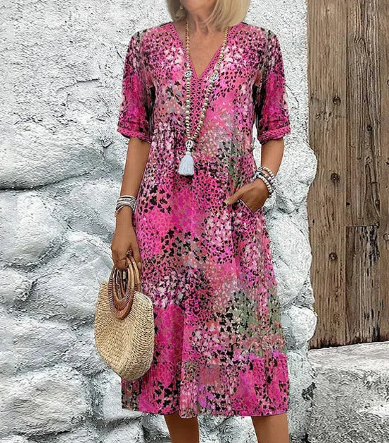 Damen bunt gemustertes Sommerkleid Drune
