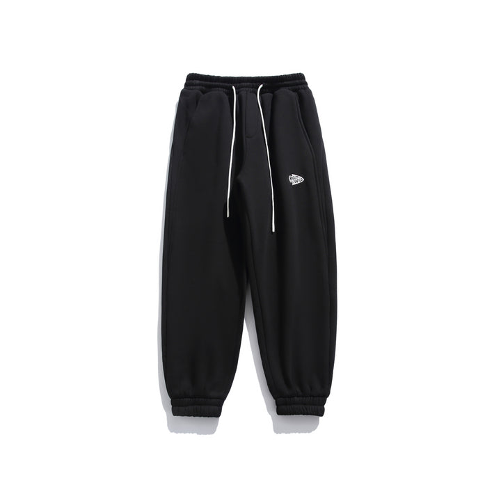 Unisex Locker geschnittene Fleece-Jogginghose mit Kordelzug, elastischem Saum und Eingrifftaschen Drune