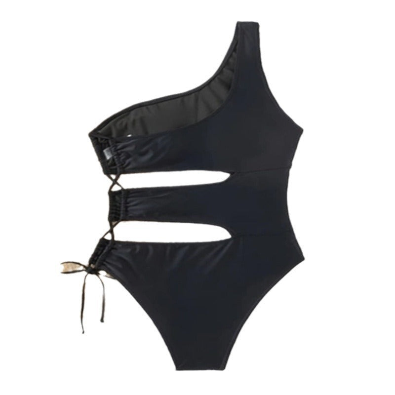 Damen Einseitiger Badeanzug mit modischen Cut-Outs Drune