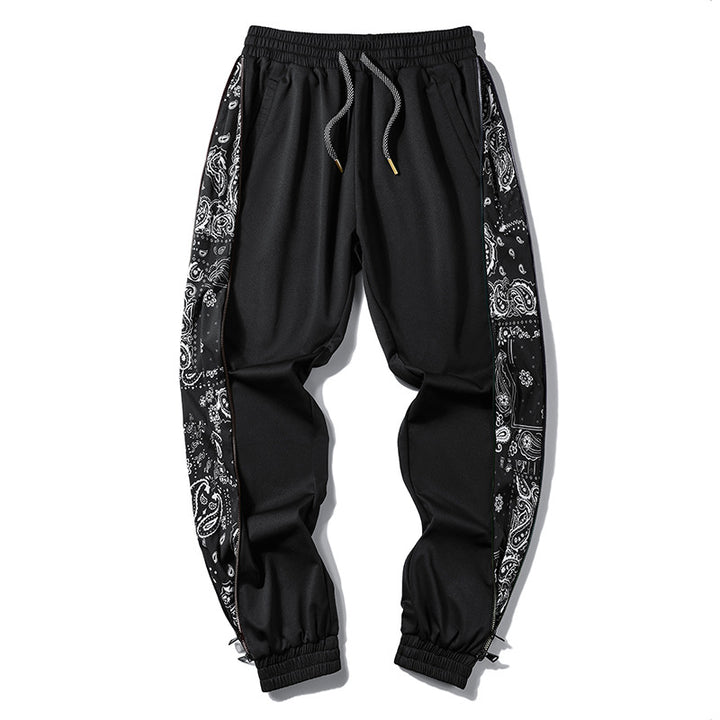 Herren Locker geschnittene Streetstyle Jogginghose mit Bandana‑Seiteneinsatz und elastischem Saum Drune