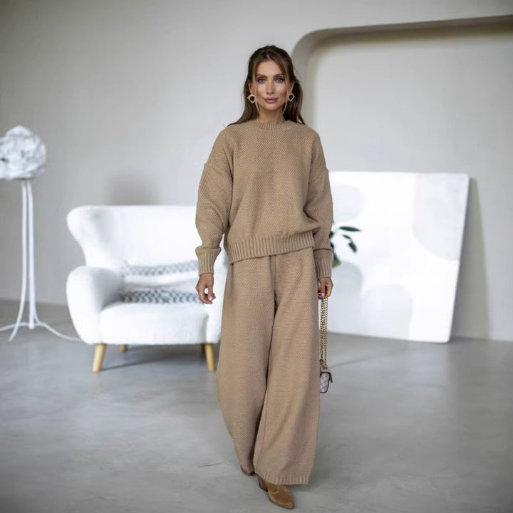 Damen kuscheliger Strickpullover mit modernem Schnitt und weitem Saum Drune