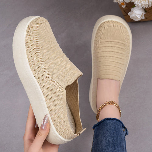 Damen Flexible Slip-On Sneaker mit elastischer Oberflächenstruktur Drune