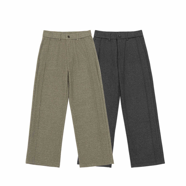 Damen Weite Bundfaltenhose aus Sweatstoff mit hoher Taille und Bügelfalte Drune