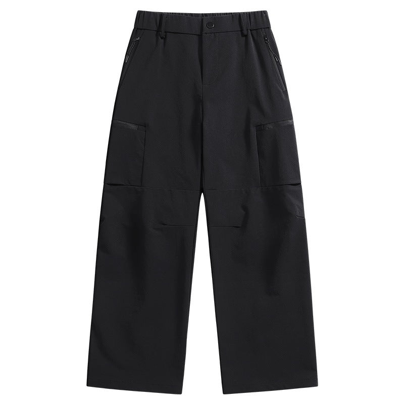 Herren Technische Utility-Cargo-Hose mit weitem Bein, elastischem Bund & Reißverschlusstaschen Drune