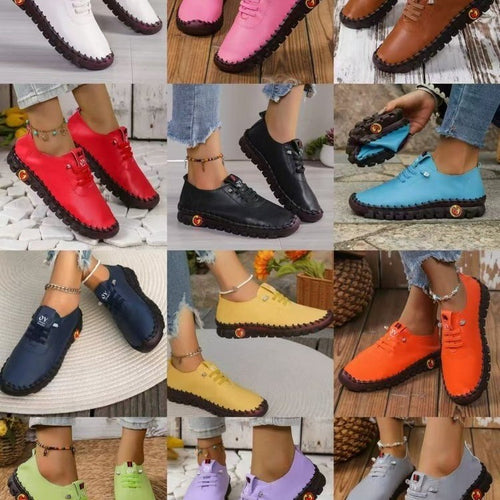 Damen Leichter, weicher Slipper mit handgenähter Gummisohle und elastischer Schnürung Drune