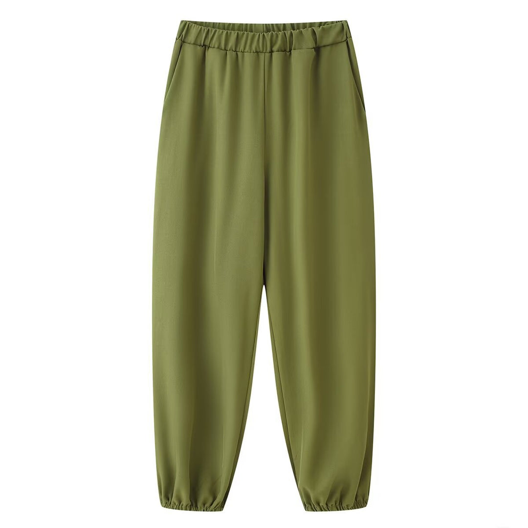 Damen Locker sitzende Harem-Joggerhose mit elastischem Bund und Bündchen Drune