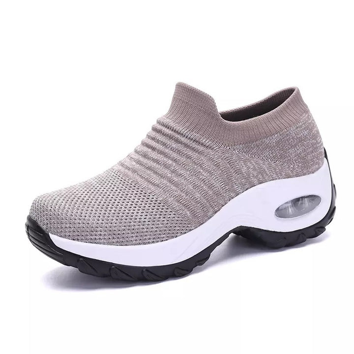 Damen Slip-On Strick-Sneaker mit sockenähnlichem Schaft und Luftkissen-Plateausohle Drune