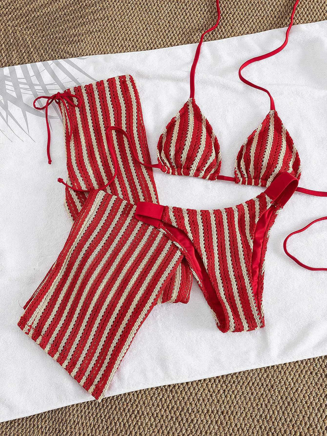 Damen Triangel-Bikini-Set mit modischem Wickeltuch Drune