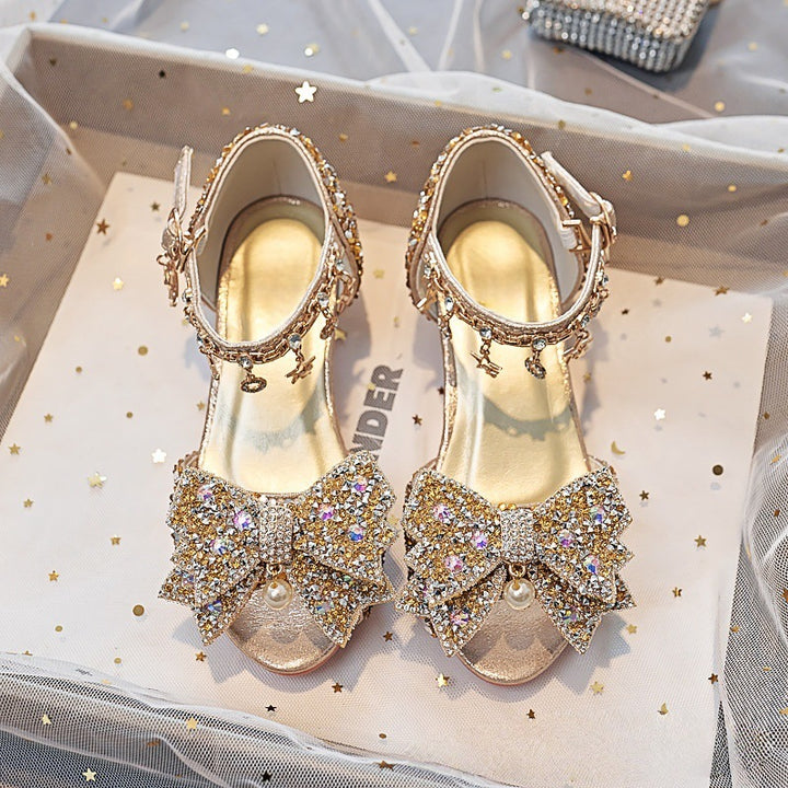 Mädchen Elegante und funkelnde Sandalen mit großen Schleifen Drune