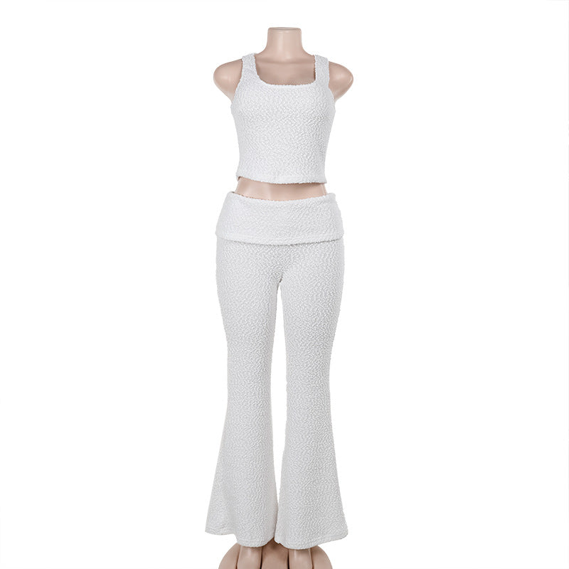 Damen trendiges Sport-Outfit mit schickem Oberteil und enganliegenden Leggings Drune